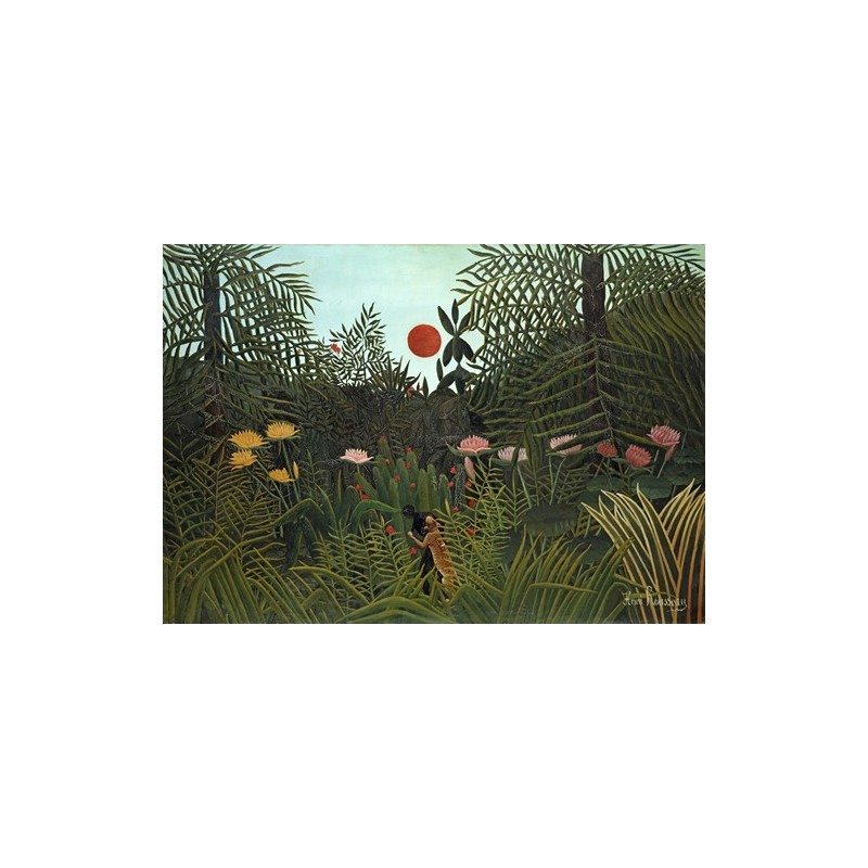  Obraz na płótnie 50x35cm Henri Rousseau Dżungla o zachodzie słońca