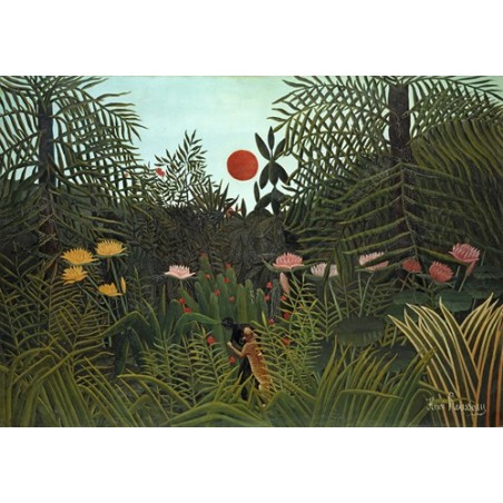  Obraz na płótnie 50x35cm Henri Rousseau Dżungla o zachodzie słońca
