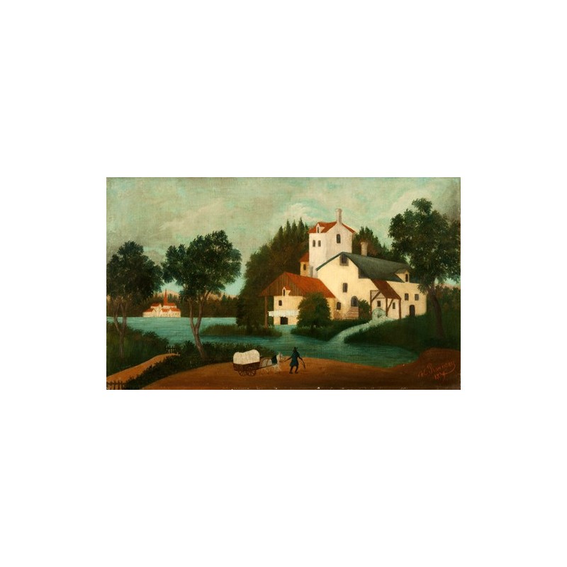  Obraz na płótnie 50x30cm Henri Rousseau Krajobraz z młynem wodnym