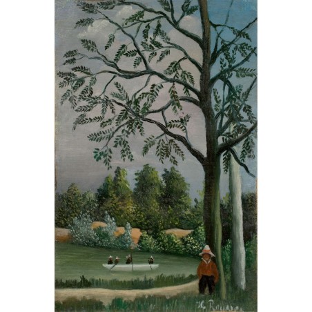  Obraz na płótnie 50x75cm Henri Rousseau Krajobraz z rybakami