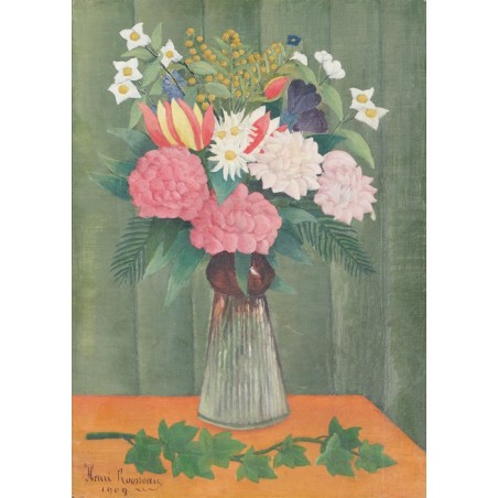  Obraz na płótnie 50x70cm Henri Rousseau Kwiaty w wazonie
