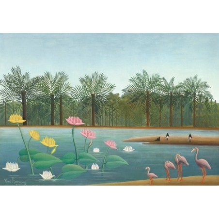  Obraz na płótnie 50x35cm Henri Rousseau Flamingi