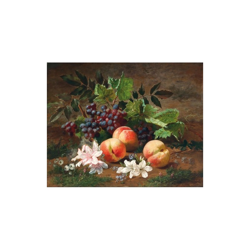  Obraz na płótnie 50x40cm Henri Rousseau Martwa natura w lesie z brzoskwiniami i winogronami