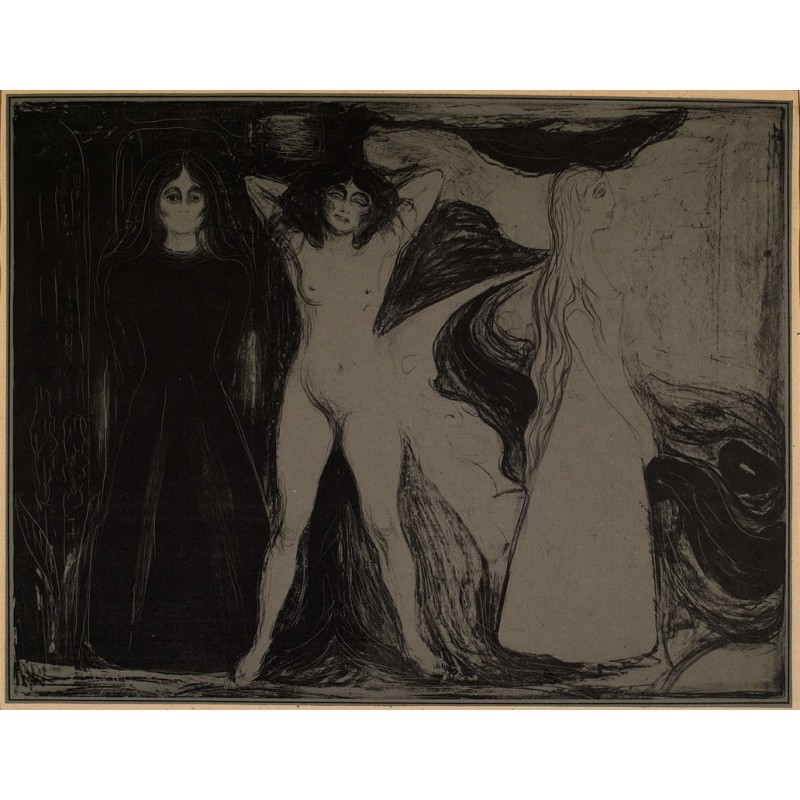  Obraz na płótnie 100x80cm Edvard Munch Kobieta Sfinks w trzech stadiach