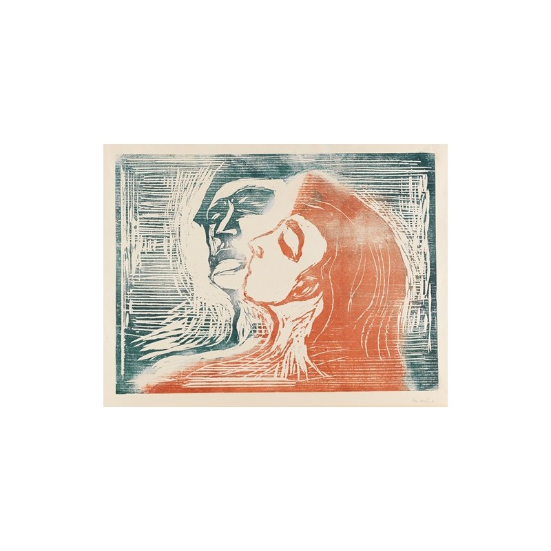  Obraz na płótnie 50x40cm Edvard Munch Głowa przy głowie Pocałunek