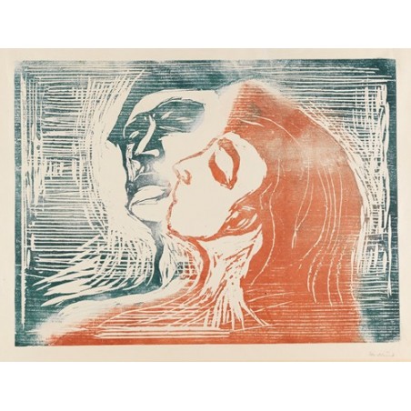  Obraz na płótnie 50x40cm Edvard Munch Głowa przy głowie Pocałunek