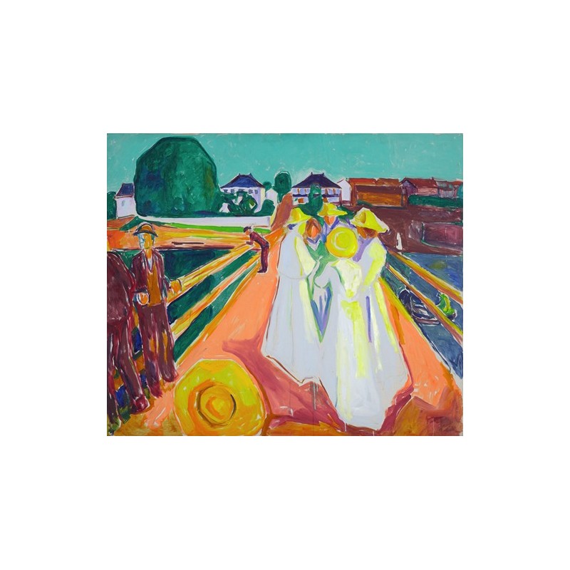  Obraz na płótnie 50x45cm Edvard Munch Kobiety na moście