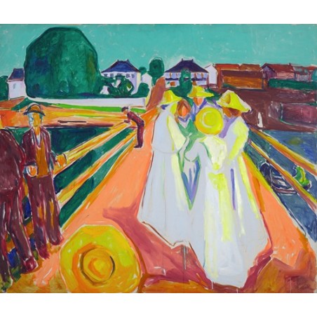  Obraz na płótnie 50x45cm Edvard Munch Kobiety na moście