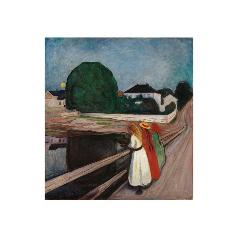  Obraz na płótnie 50x50cm Edvard Munch Dziewczyny na moście