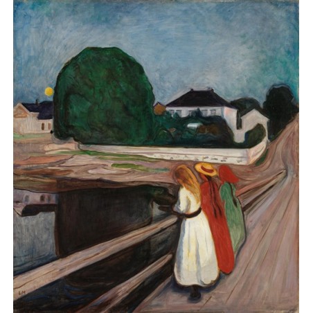  Obraz na płótnie 50x50cm Edvard Munch Dziewczyny na moście
