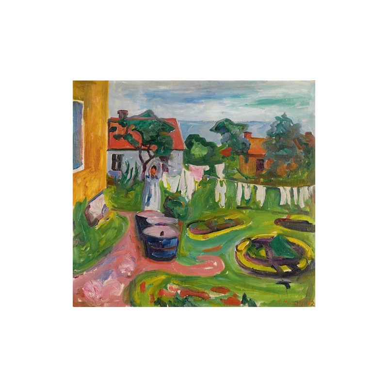  Obraz na płótnie 50x45cm Edvard Munch Ubrania na sznurku w Åsgårdstrand