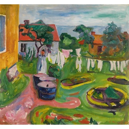  Obraz na płótnie 50x45cm Edvard Munch Ubrania na sznurku w Åsgårdstrand