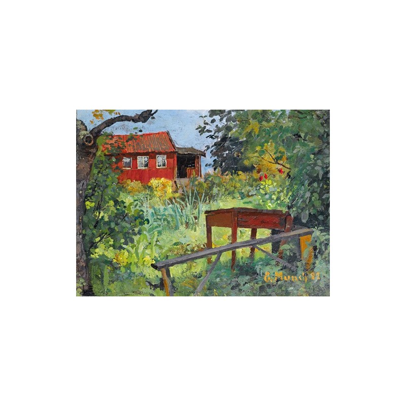  Obraz na płótnie 50x35cm Edvard Munch Ogród z czerwonym domem