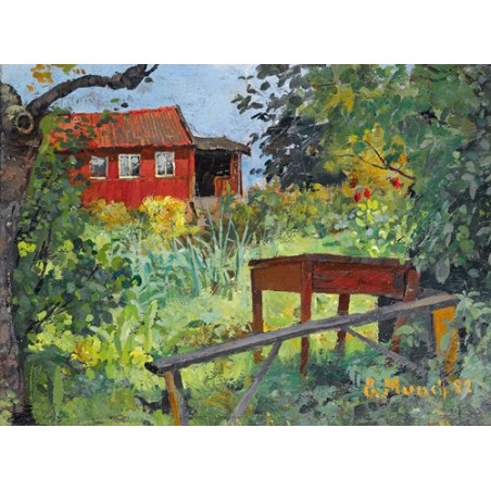  Obraz na płótnie 50x35cm Edvard Munch Ogród z czerwonym domem