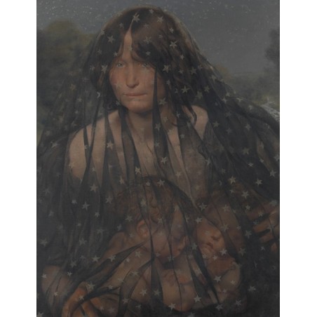  Obraz na płótnie 50x60cm Leon Frederic Alegoria nocy