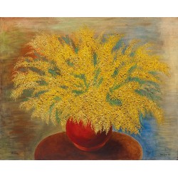  Obraz na płótnie 50x40cm Moïse Kisling Mimozy w czerwonym wazonie
