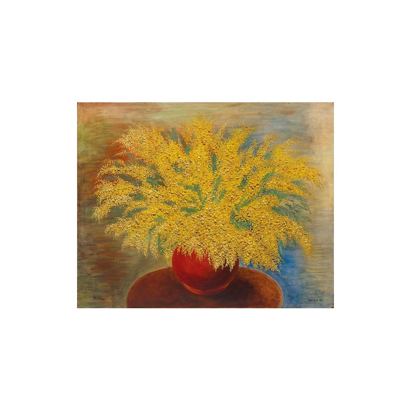  Obraz na płótnie 50x40cm Moïse Kisling Mimozy w czerwonym wazonie
