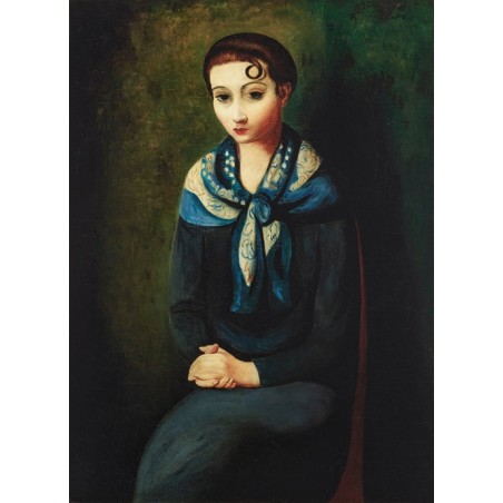  Obraz na płótnie 50x70cm Moïse Kisling Kobieta z niebieskim szalikiem