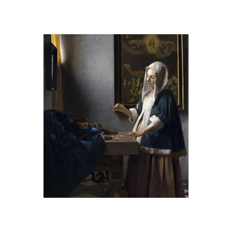  Obraz na płótnie 50x50cm Johannes Vermeer Ważąca perły
