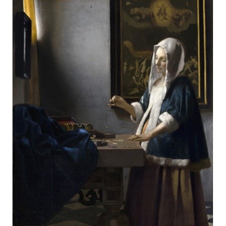  Obraz na płótnie 50x50cm Johannes Vermeer Ważąca perły