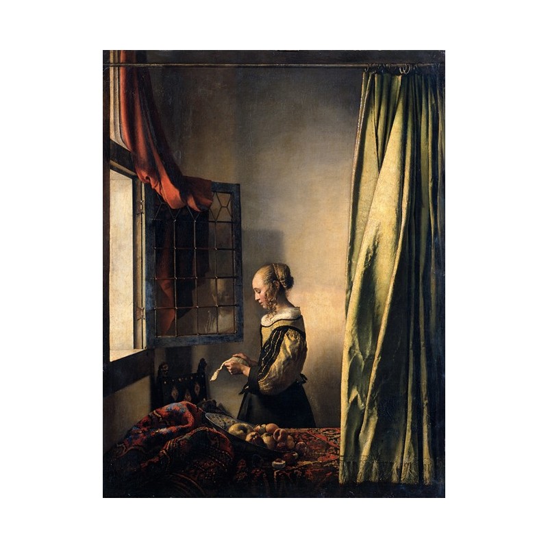  Obraz na płótnie 50x60cm Johannes Vermeer Dziewczyna Czytająca List Przy Otwartym Oknie