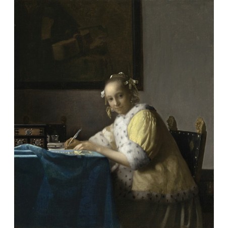  Obraz na płótnie 50x50cm Johannes Vermeer Kobieta pisząca list