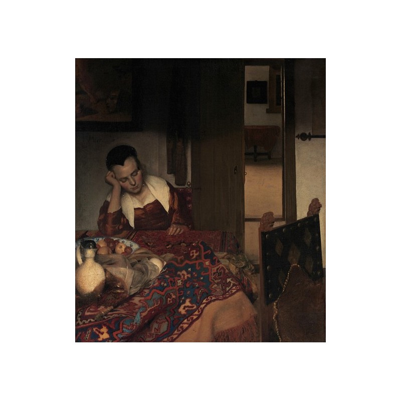  Obraz na płótnie 50x50cm Johannes Vermeer Śpiąca służąca