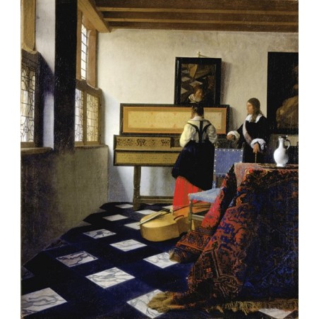  Obraz na płótnie 50x50cm Johannes Vermeer Lekcja muzyki