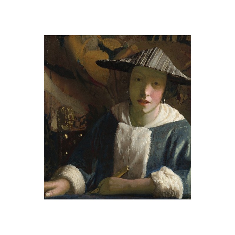  Obraz na płótnie 50x50cm Johannes Vermeer Dziewczyna z fletem