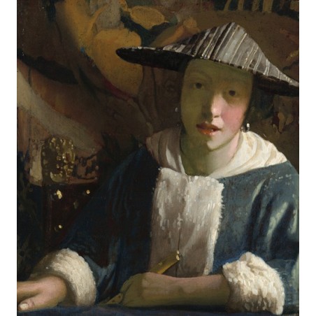  Obraz na płótnie 50x50cm Johannes Vermeer Dziewczyna z fletem