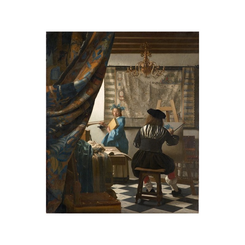  Obraz na płótnie 50x60cm Johannes Vermeer Sztuka malowania