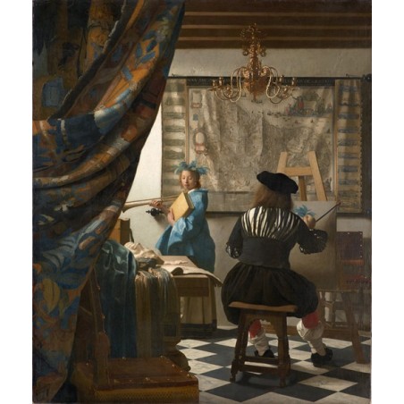  Obraz na płótnie 50x60cm Johannes Vermeer Sztuka malowania