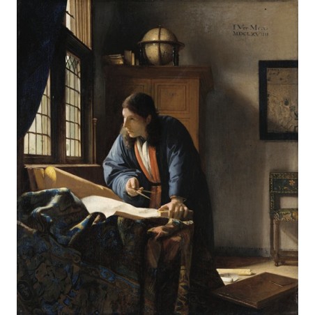  Obraz na płótnie 50x50cm Johannes Vermeer Geograf
