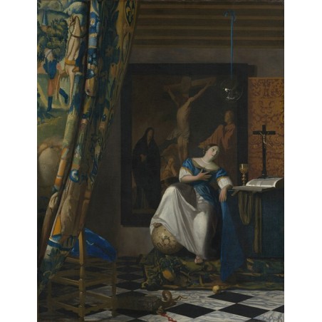  Obraz na płótnie 50x60cm Johannes Vermeer Alegoria wiary katolickiej