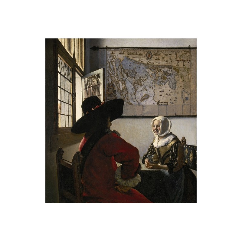  Obraz na płótnie 50x50cm Johannes Vermeer Oficer i roześmiana dziewczyna