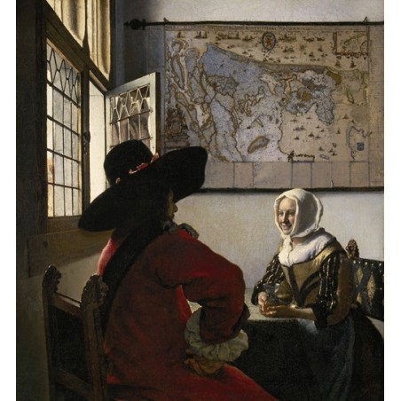  Obraz na płótnie 50x50cm Johannes Vermeer Oficer i roześmiana dziewczyna
