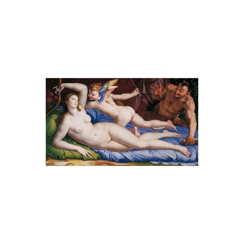  Obraz na płótnie 50x30cm Agnolo Bronzino Wenus Kupidyn i Satyr
