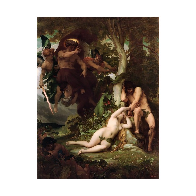  Obraz na płótnie 50x60cm Alexandre Cabanel Wypędzenie Adama i Ewy z rajskiego ogrodu