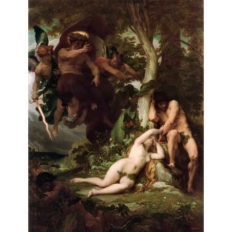  Obraz na płótnie 50x60cm Alexandre Cabanel Wypędzenie Adama i Ewy z rajskiego ogrodu