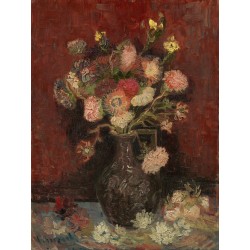 Obraz na płótnie 50x60cm Vincent van Gogh Wazon z chińskimi astrami i gladiolami