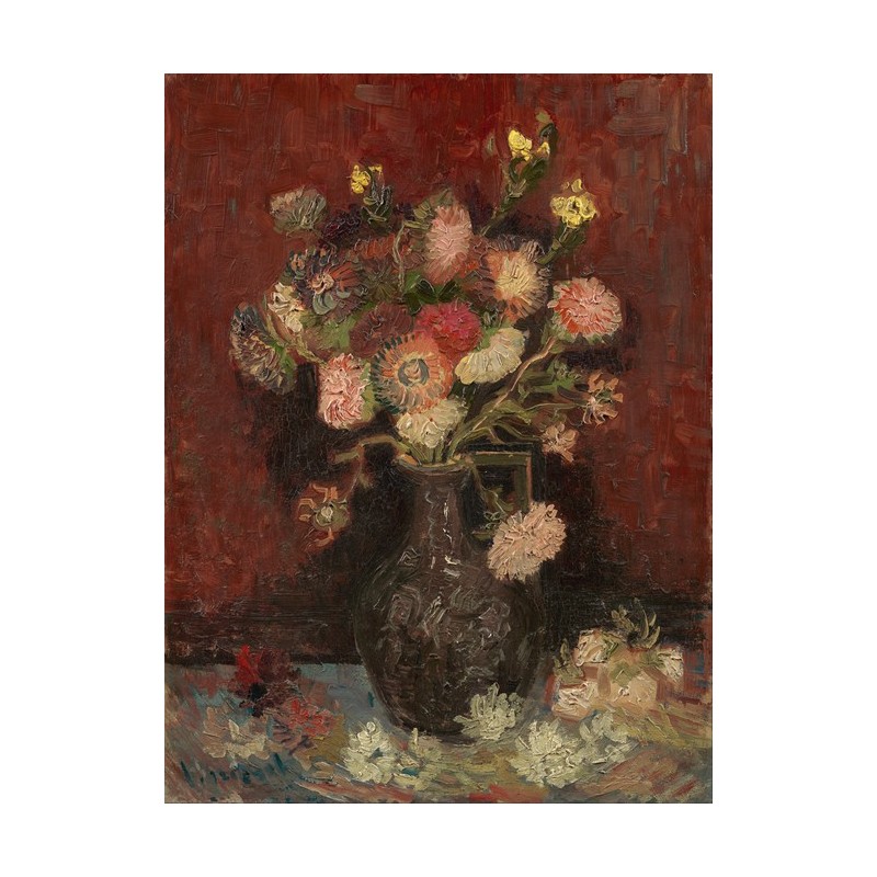  Obraz na płótnie 50x60cm Vincent van Gogh Wazon z chińskimi astrami i gladiolami