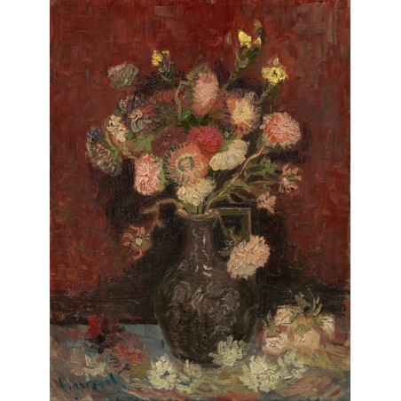  Obraz na płótnie 50x60cm Vincent van Gogh Wazon z chińskimi astrami i gladiolami