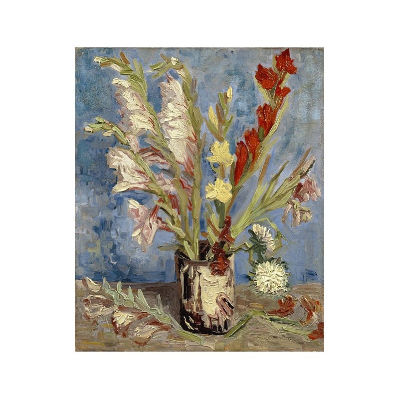  Obraz na płótnie 50x60cm Vincent van Gogh Wazon z gladiolami i chińskimi astrami