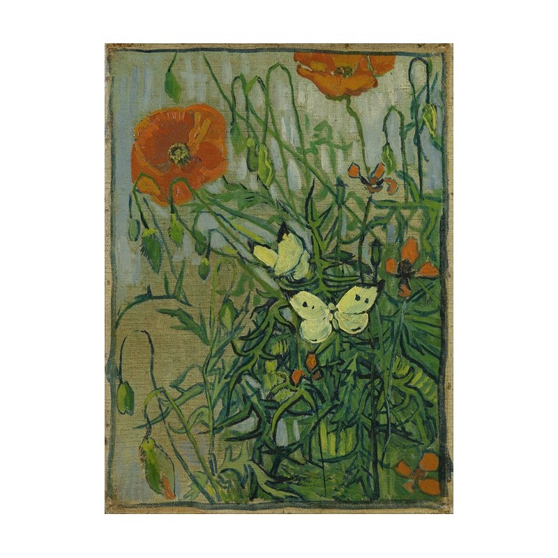  Obraz na płótnie 50x70cm Vincent van Gogh Motyle i maki