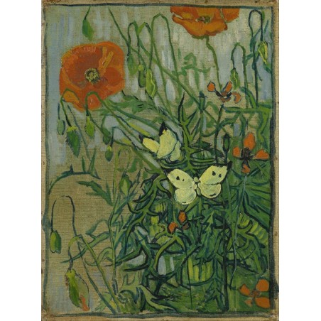  Obraz na płótnie 50x70cm Vincent van Gogh Motyle i maki