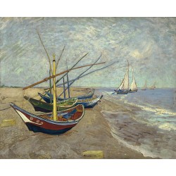  Obraz na płótnie 50x40cm Vincent van Gogh Łodzie rybackie na plaży w Les Saintes-Maries-de-la-Mer