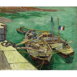  Obraz na płótnie 50x40cm Vincent van Gogh Nabrzeże z mężczyznami rozładowującymi barki z piaskiem