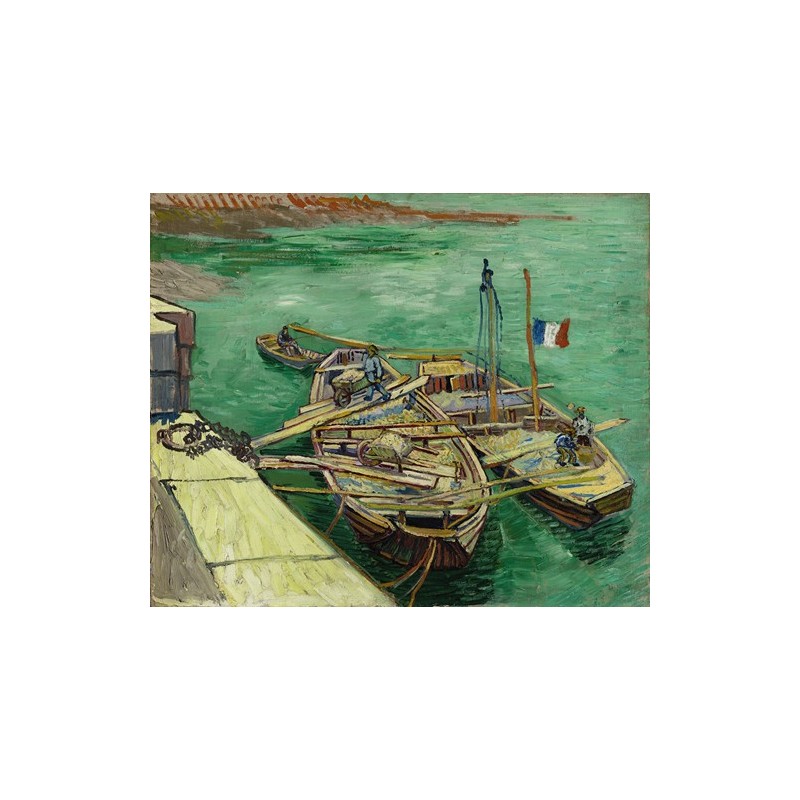  Obraz na płótnie 50x40cm Vincent van Gogh Nabrzeże z mężczyznami rozładowującymi barki z piaskiem
