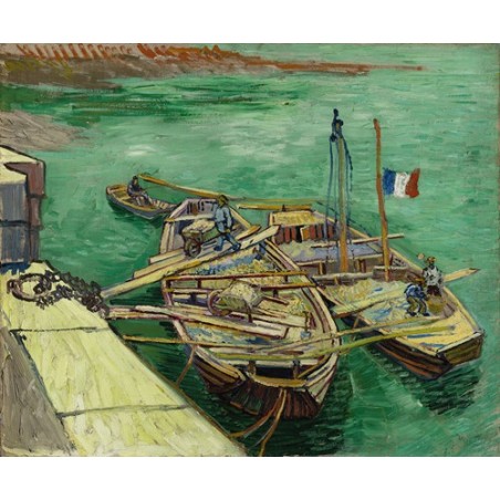  Obraz na płótnie 50x40cm Vincent van Gogh Nabrzeże z mężczyznami rozładowującymi barki z piaskiem