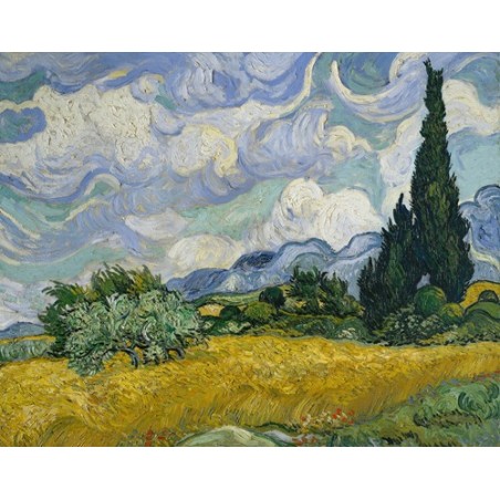  Obraz na płótnie 50x40cm Vincent van Gogh Pole pszenicy z cyprysami